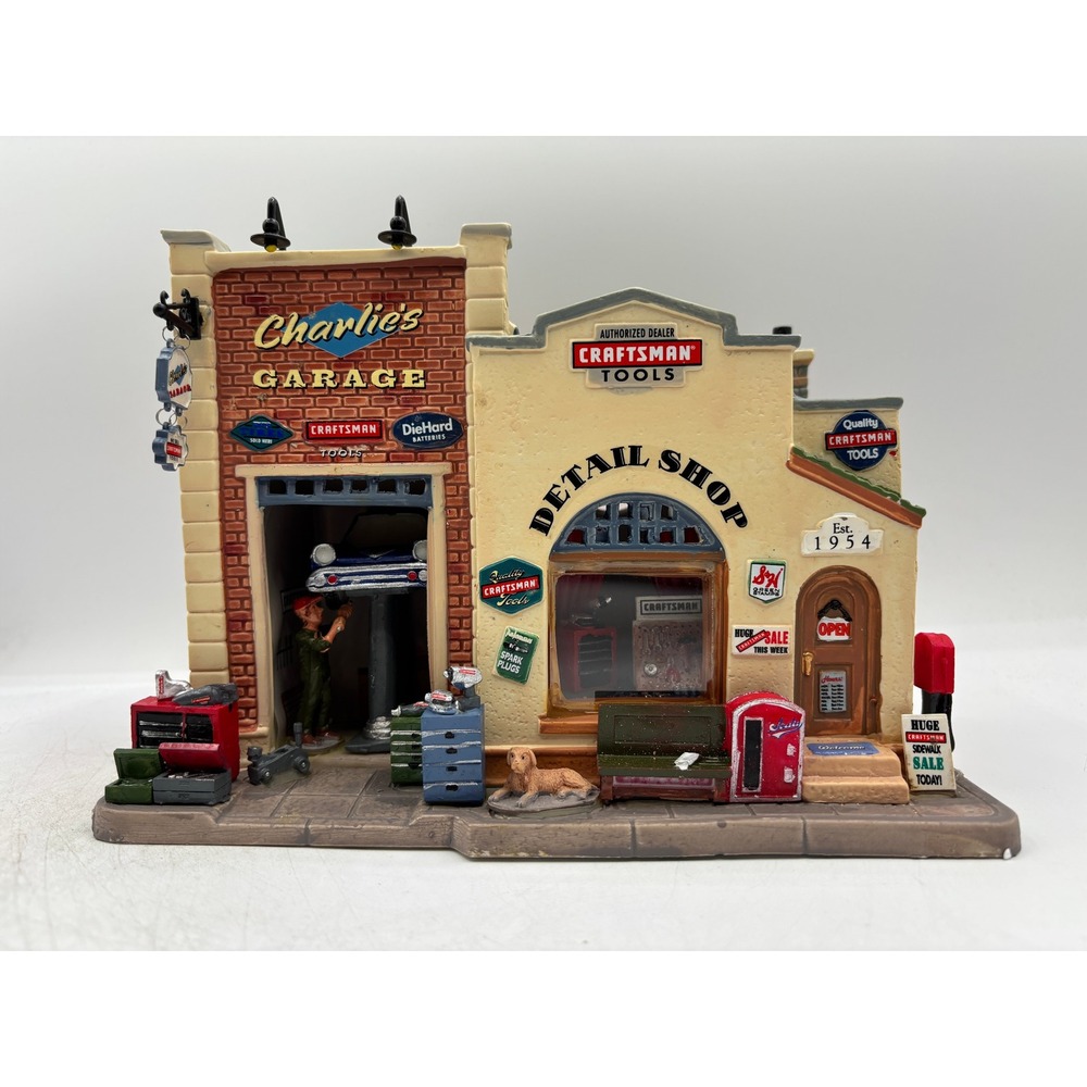 Lemax Village Coll 2011 Charlies Garage Craftsman Tools 15287 Lighted Village